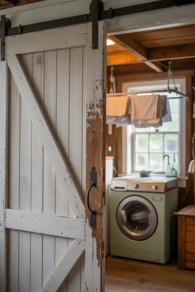 Barn Door Laundry Room Entrance