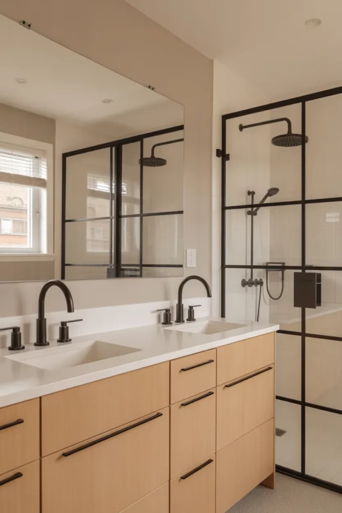 Black Fixtures with Natural Warmth