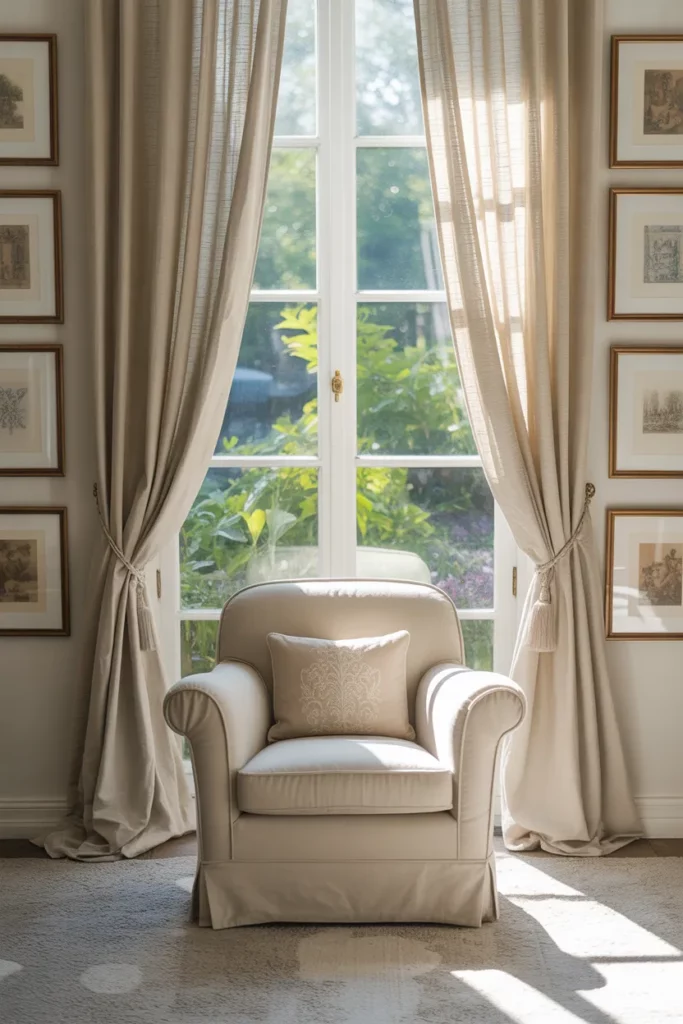 Cream and Taupe Damask Wallpaper