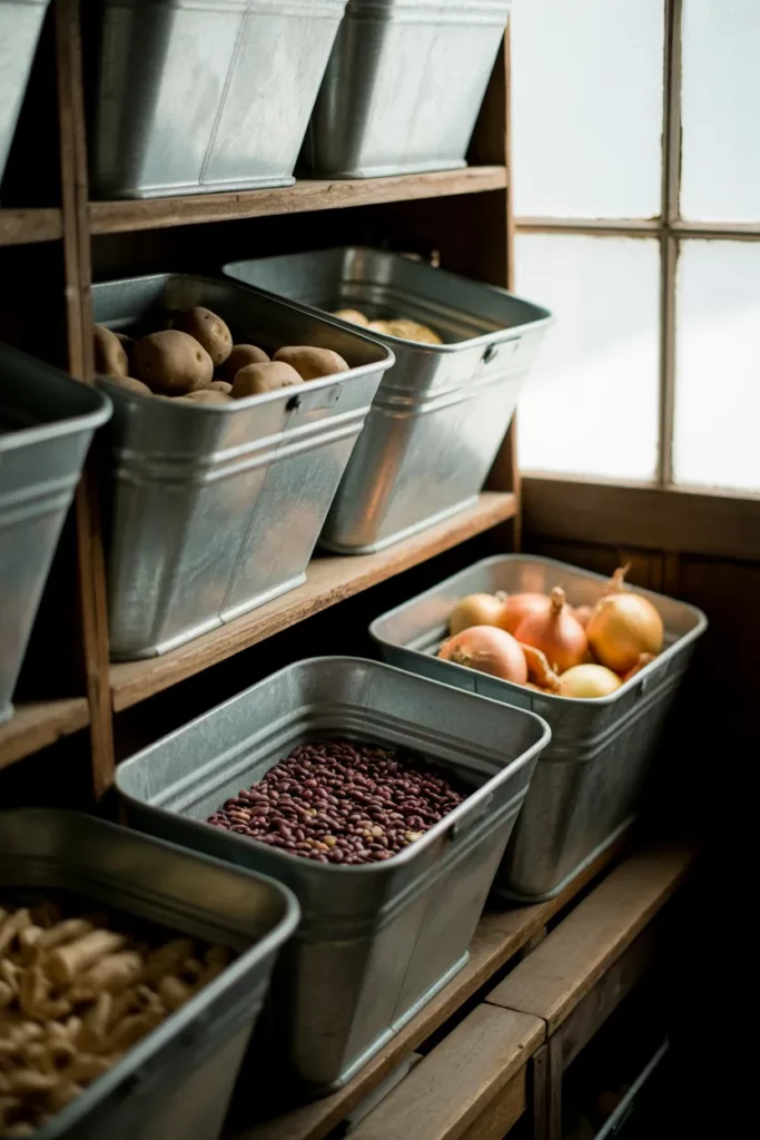Galvanized Metal Bins