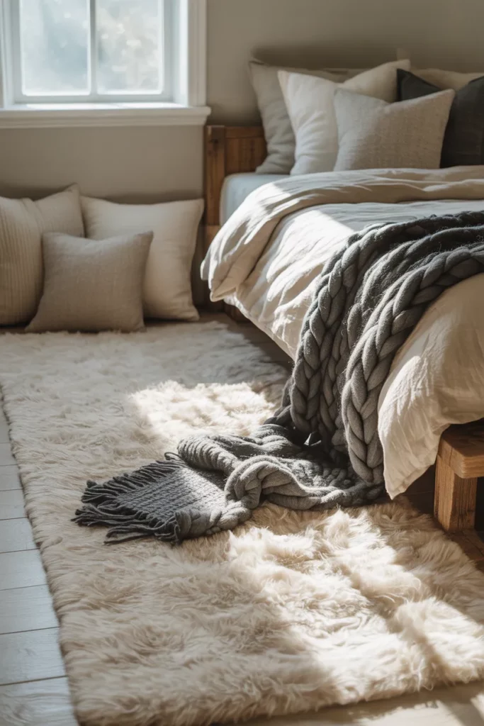 Layered Textures Farmhouse Bedroom