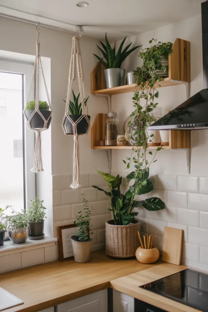 Macramé Accents and Hanging Plants