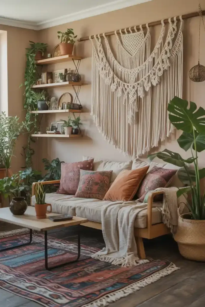 Macramé Wall Hangings and Shelves