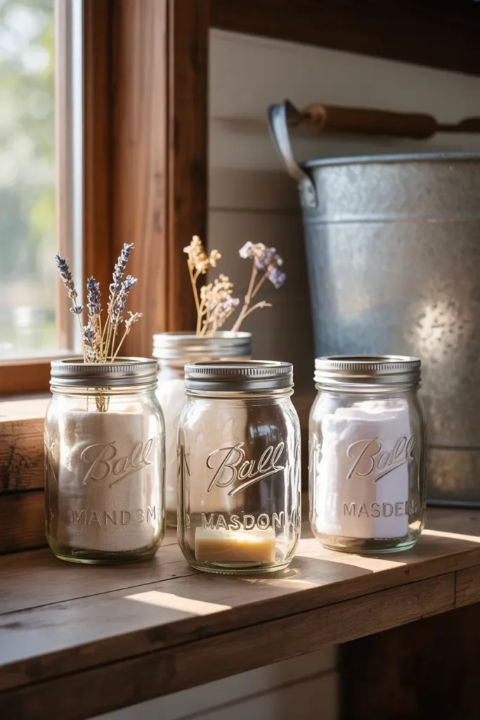 Mason Jar Storage for Small Essentials