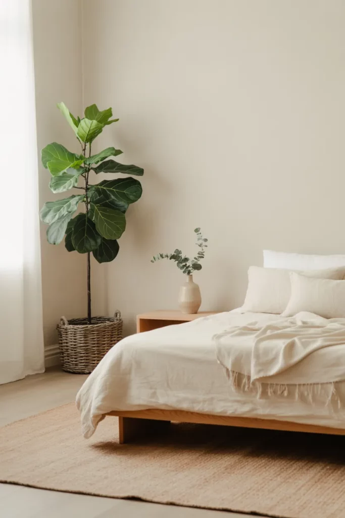Minimalist Bedroom with Greenery