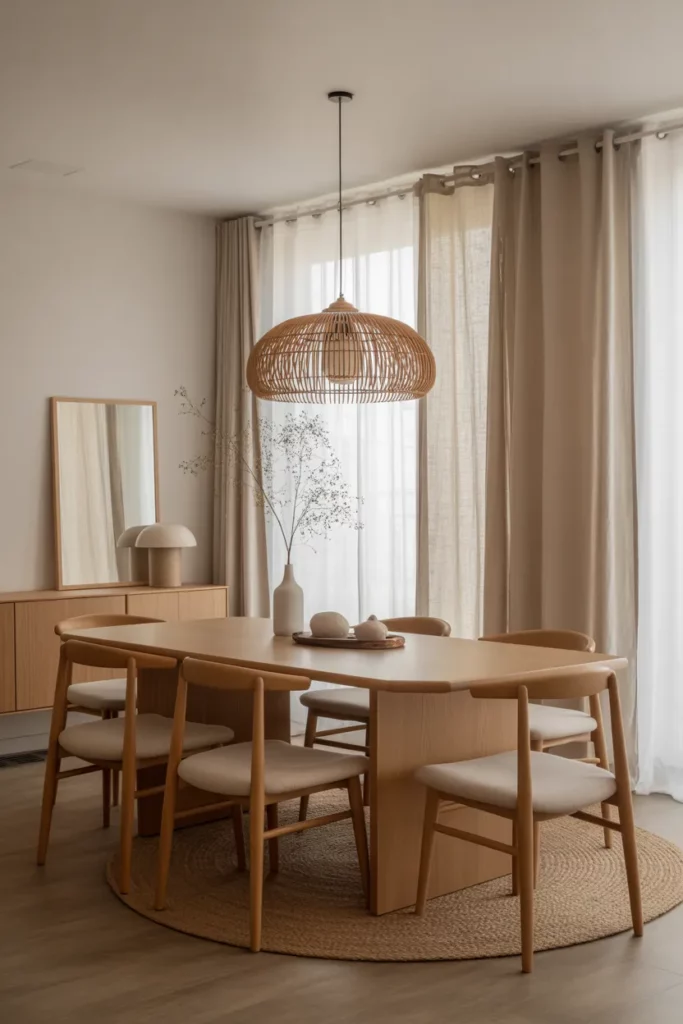 Minimalist Wood Accents and Natural Textures