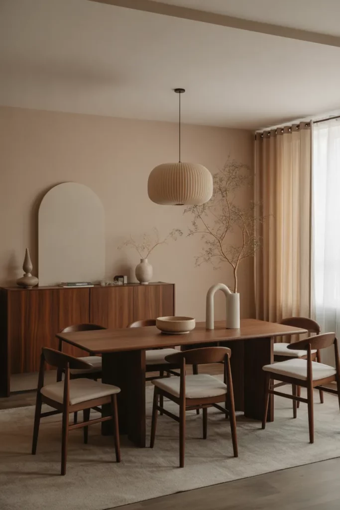 Neutral Palette with Pops of Warm Wood