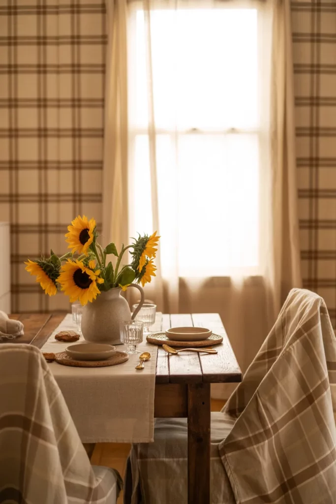 Neutral Plaid Wallpaper