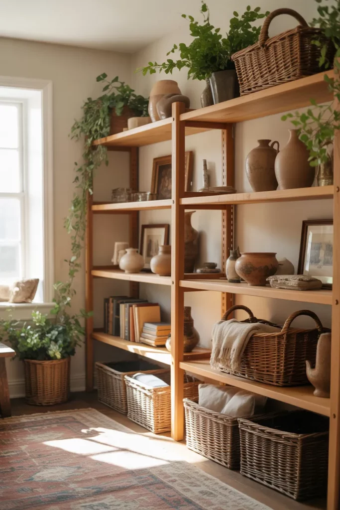 Open Shelving to Display Rustic Decor
