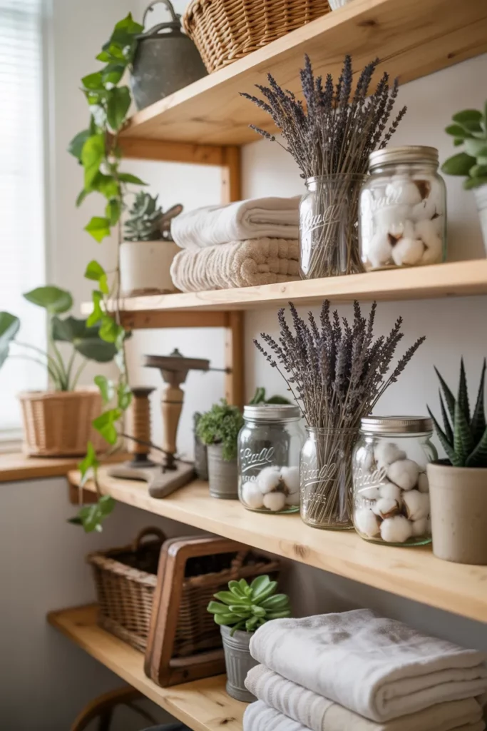 Open Shelving with Rustic Decor