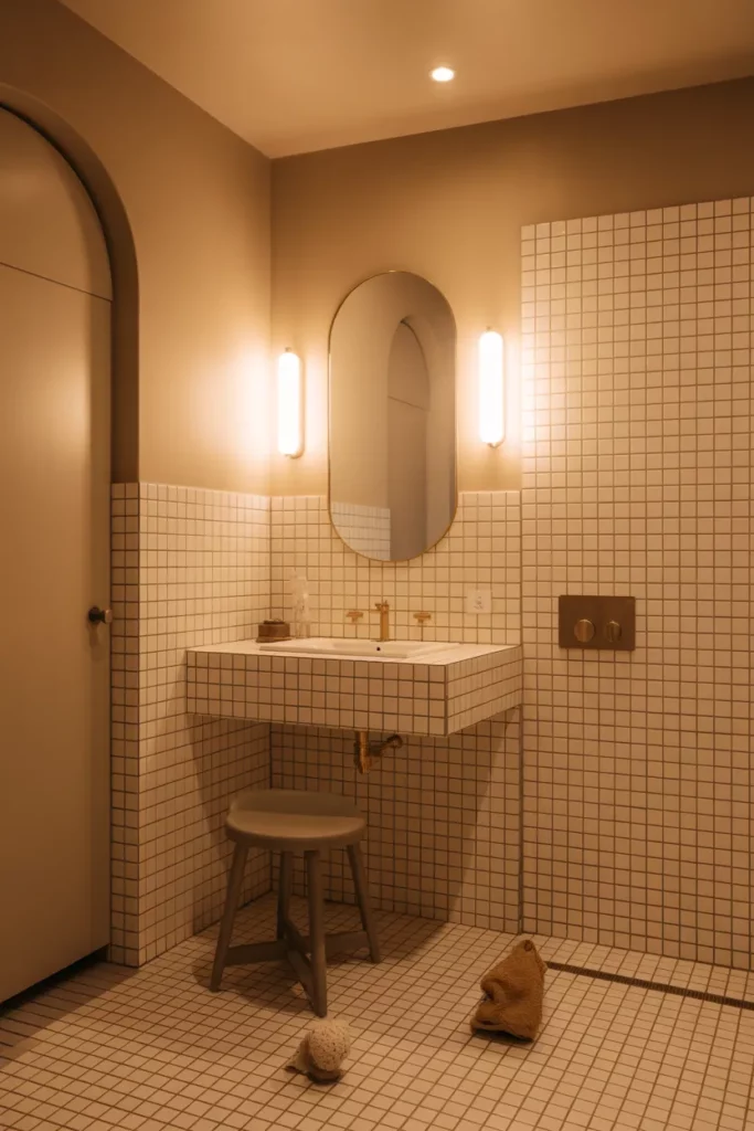 Serene Neutrals with Warm Lighting