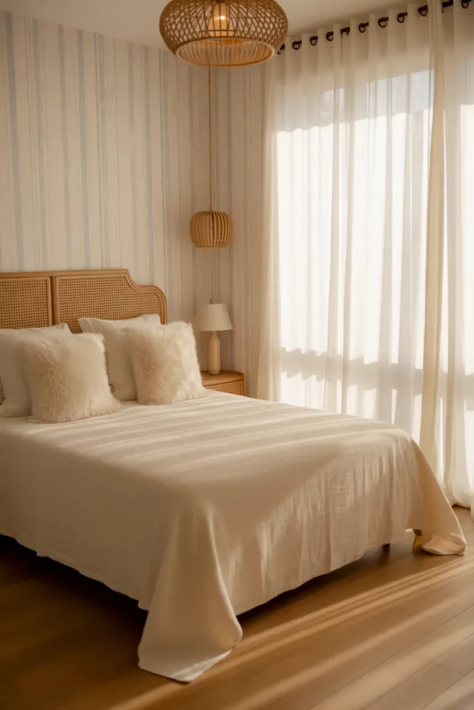 Soft Blue Striped Wallpaper