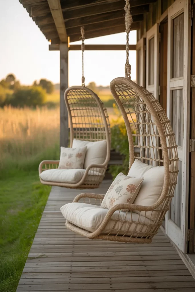 Swinging Chairs with Cushions