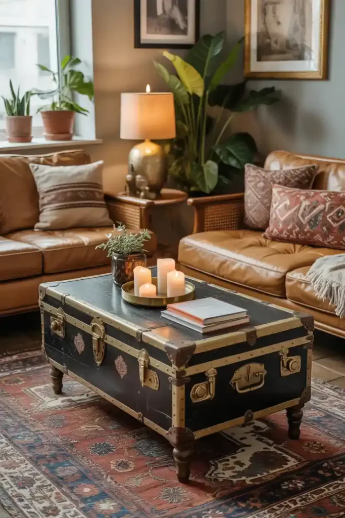 Vintage Trunks as Coffee Tables