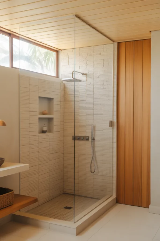 Zen Shower Space with Glass Enclosure