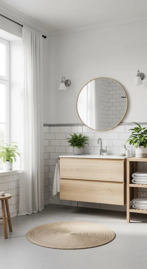 White Subway Tiles with Nordic Style
