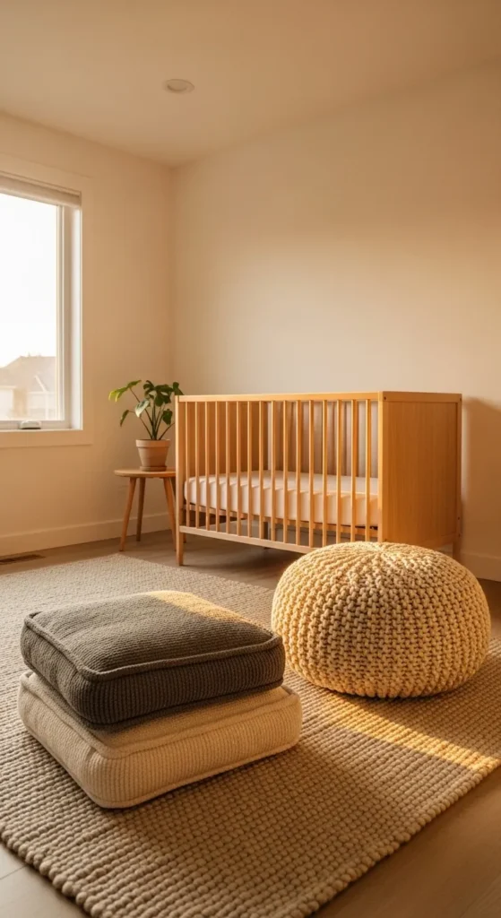 Minimalist Nursery With Floor Seating