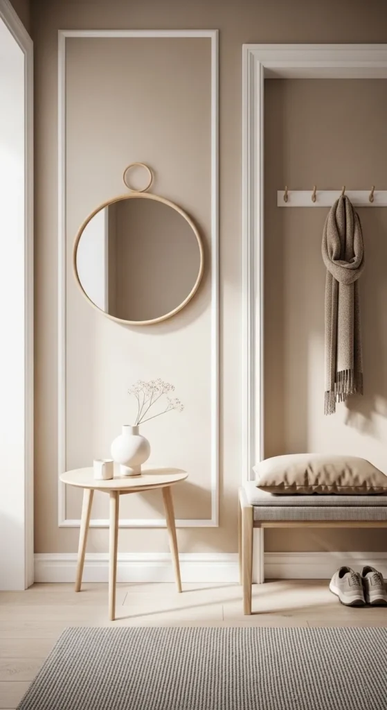 Soft Beige Walls with White Trim