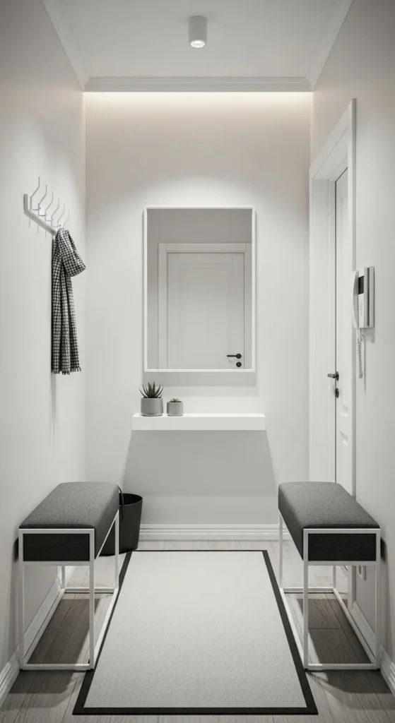 Small Monochrome Entryway Ideas