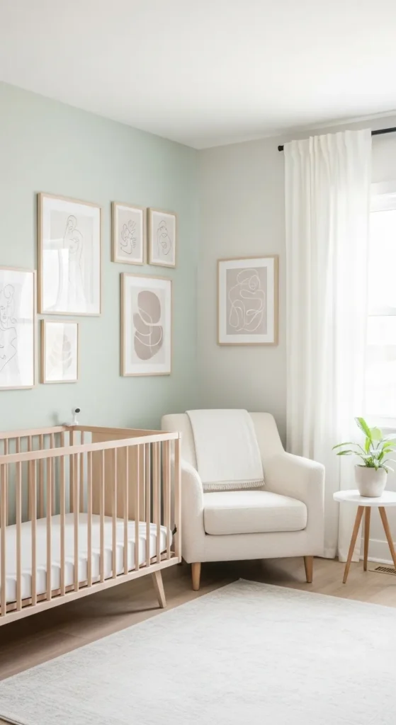 Minimalist Nursery With Minimal Wall Art