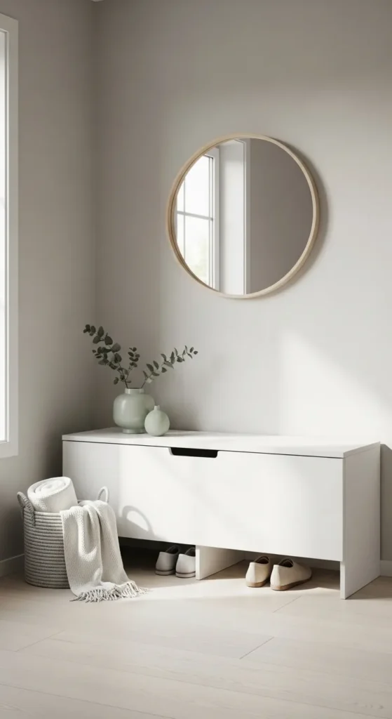 Matte White Storage Bench