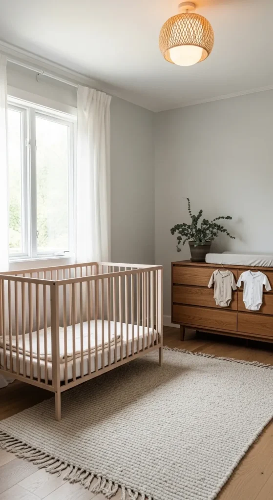 Minimalist Nursery With Natural Fabrics