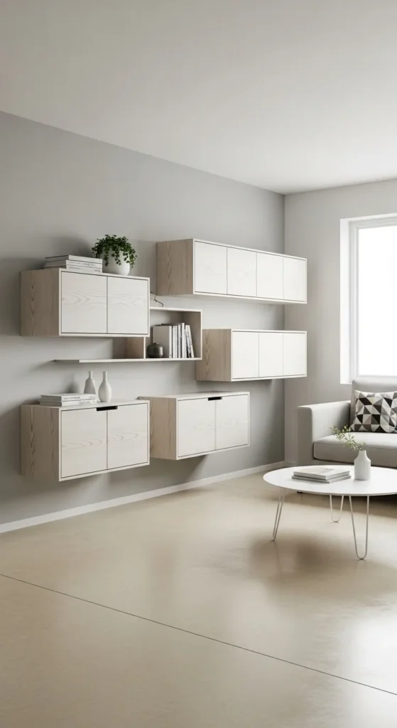 Minimalist Living Room with Floating Furniture