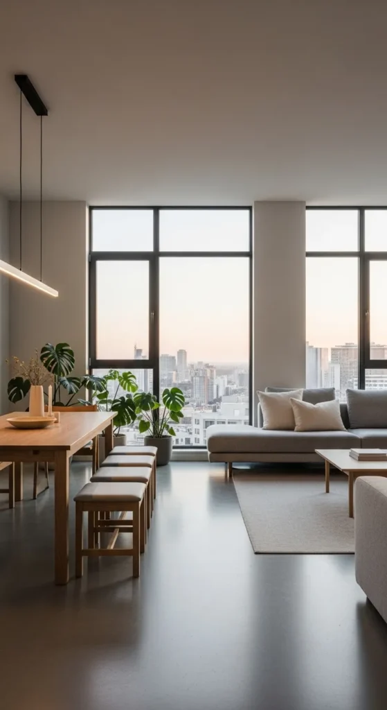 Open Concept Minimal Dining Area