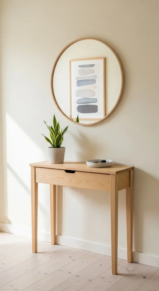 Narrow Console with Hidden Drawer