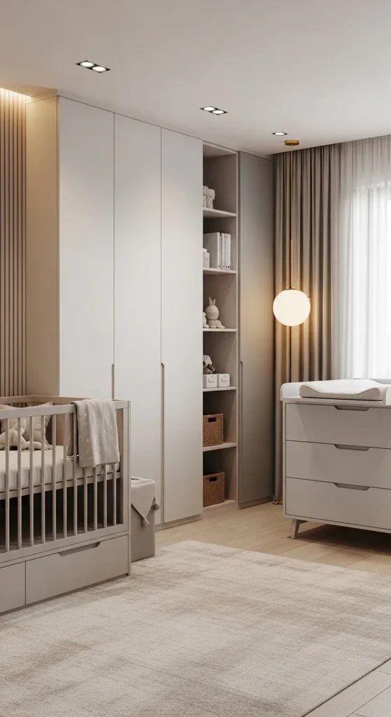 Minimalist Nursery With Hidden Storage