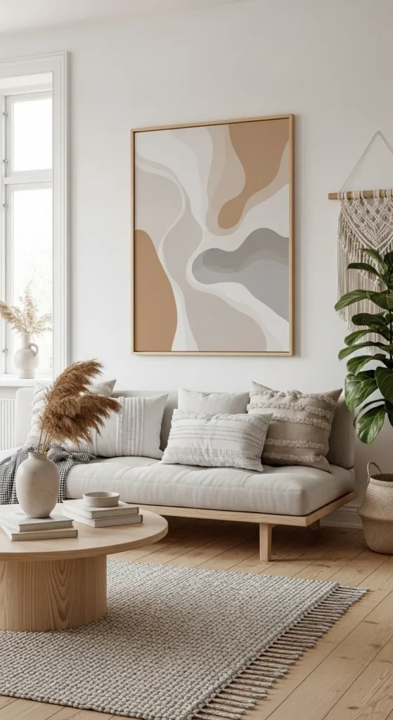 Neutral Artwork with Organic Shapes