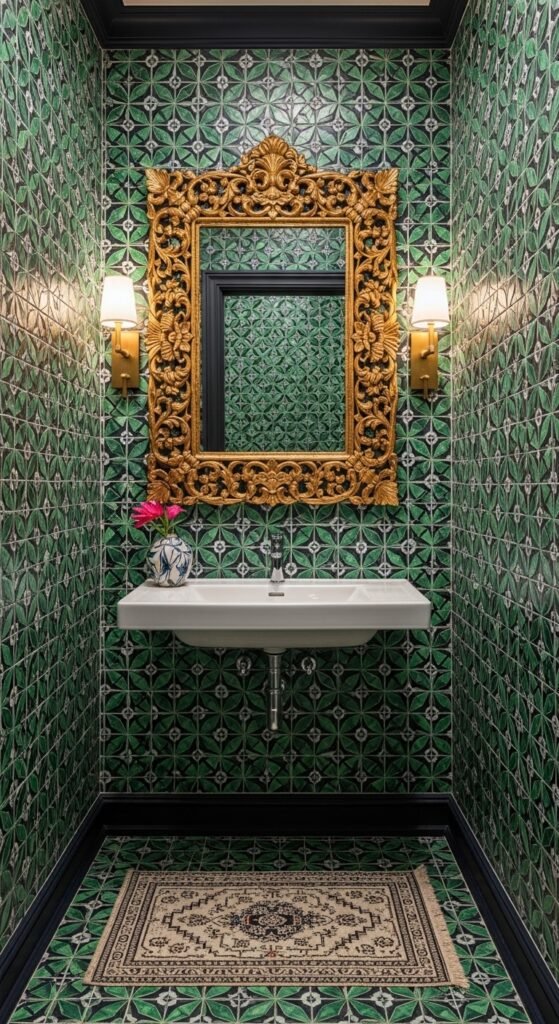 Maximalist Tile from Floor to Wall