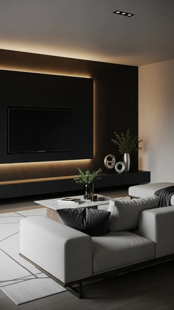 Dark Accent Luxury TV Wall