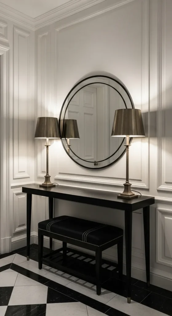Classic Monochrome Entryway Style