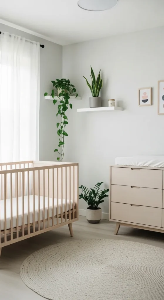 Minimalist Nursery With Indoor Plants