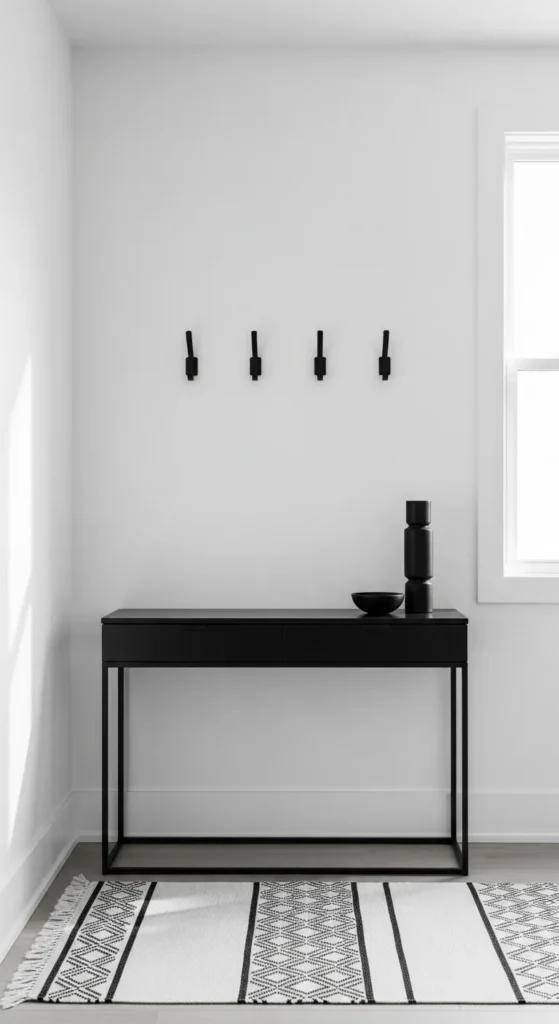 Black and White Minimalist Entryway