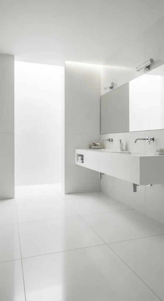 All White Minimalist Bathroom Serenity