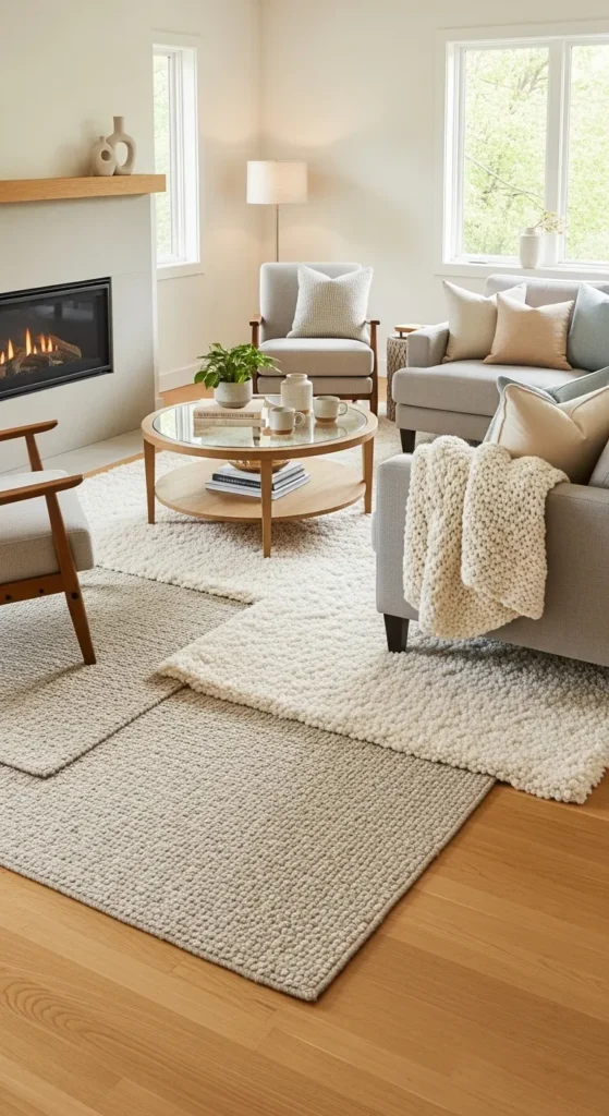 Warm Wood Floors with Soft Rugs