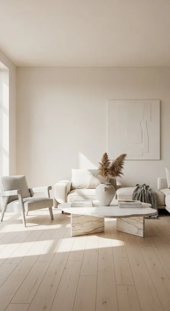 Minimalist Living Room with Statement Coffee Table