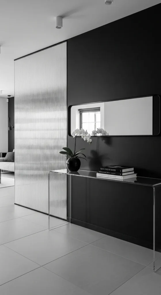 Monochrome Entryway with Glass Elements