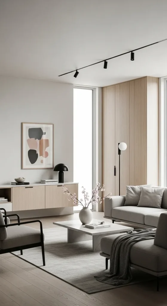 Calm and Clutter Free Minimalist Living Room 