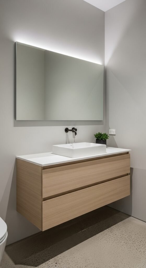 Floating Vanity for a Clean Look