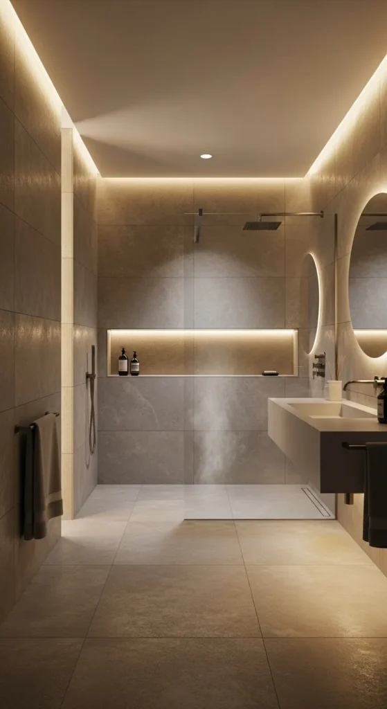 Neutral Stone Tiles for a Spa Feel