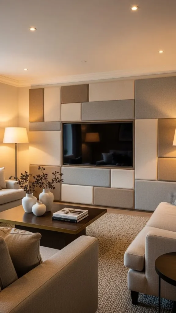 High End Fabric Panel TV Wall