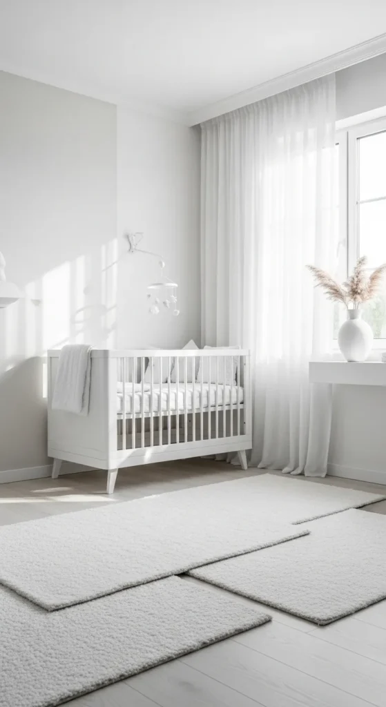 White On White Minimalist Nursery