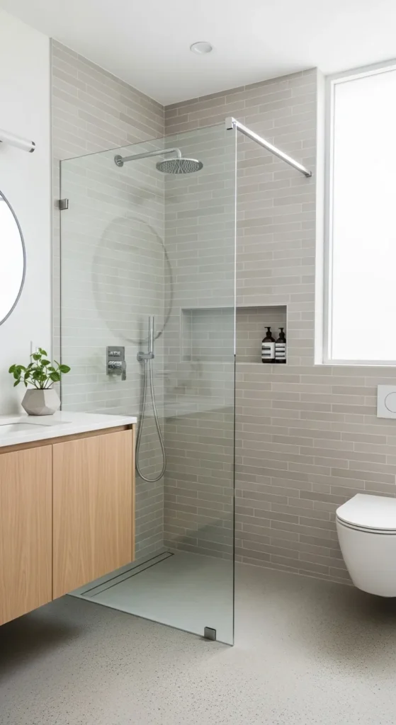 Walk In Shower with Frameless Glass