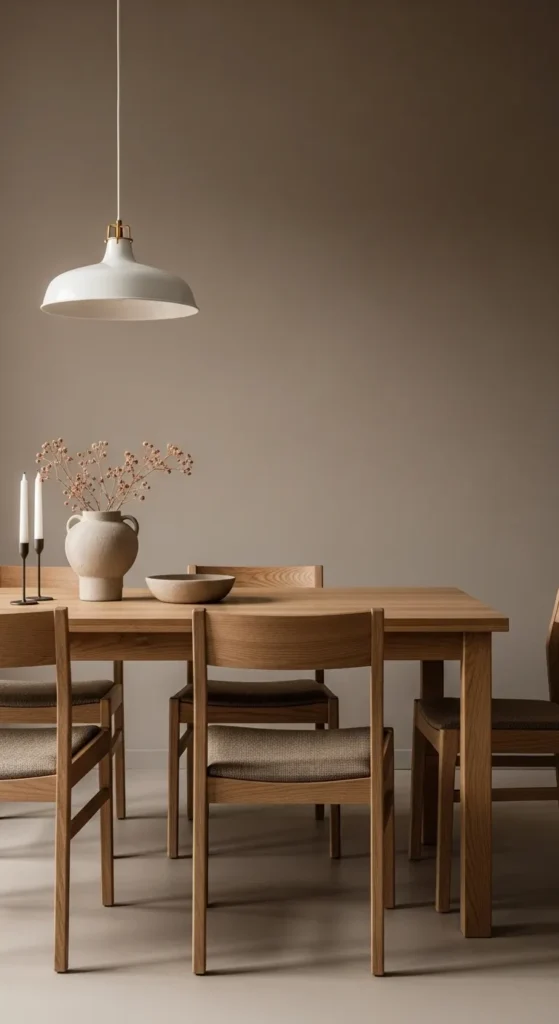 Earthy Minimal Dining Space