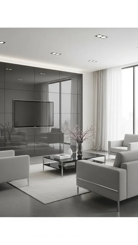 High Gloss Lacquered TV Wall