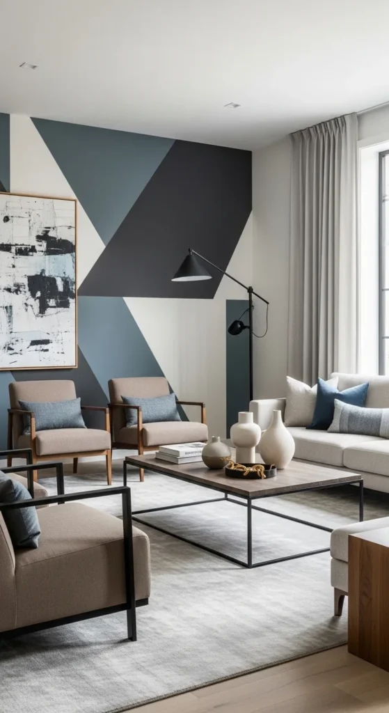 Geometric Pattern Accent Wall