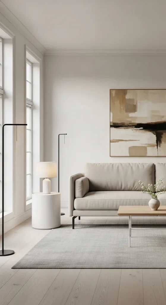 Neutral Sofa as the Focal Point